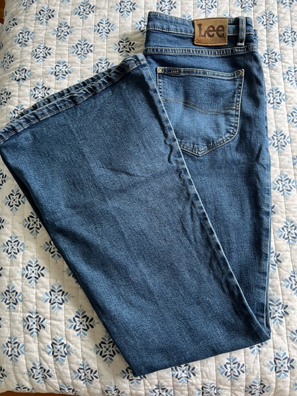 Lee Women's Deep Blue High Rise Flare Jeans